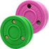 Green Biscuit Hockey Pucks 2 Pack, Green and Pink Passer Street Pucks with Free GB Sticker