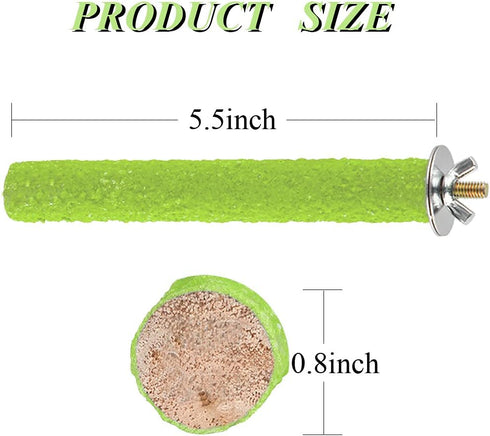 Hamiledyi Parrot Perch Stand Toy, Natural Paw Grinding Stick for Small Parrots, Chewing Stick for Birds