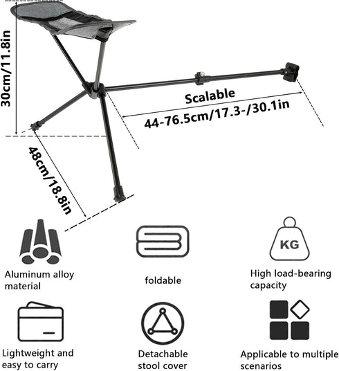 kjcbkcb Hammock Camping Chair Foot Rest, Camp Chair Footrest Foldable Camping Footrest Retractable Camp Footrest Chair