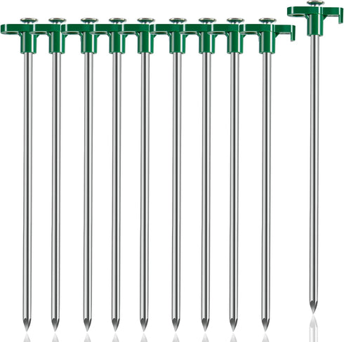 Tent Stakes, 10PCS Heavy Duty Pegs, Outdoor Camping Windproof Ground Stakes for All Kinds of Ground