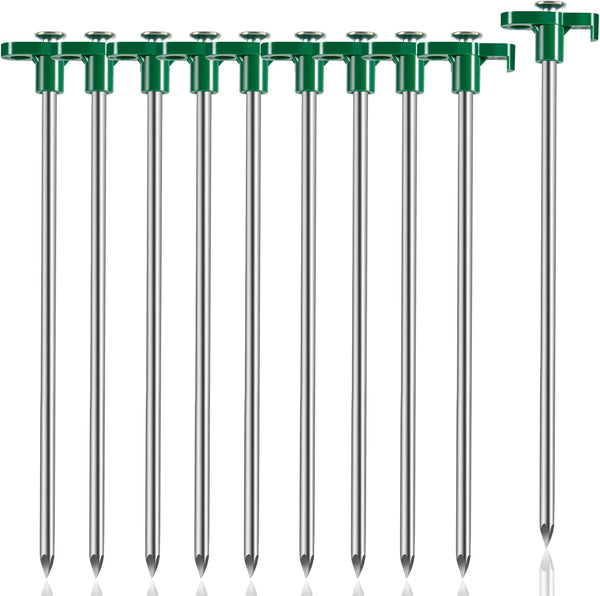 Tent Stakes, 10PCS Heavy Duty Pegs, Outdoor Camping Windproof Ground Stakes for All Kinds of Ground