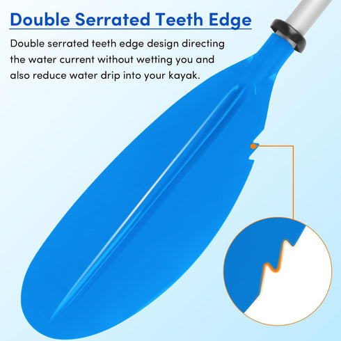 Kayak Paddles Adjustable 88in 4 Piece Oars for Adults with Paddle Leash, Canoe Water Sports
