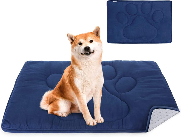 Dog Crate Pad (23"x 36"), Anti-Slip Dog Crate Mat for Sleeping, Washable Kennel Pad in Dark Color