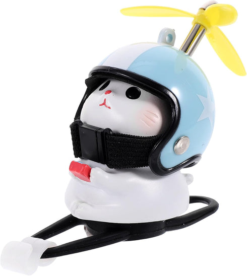 PRETYZOOM Cat Bike Bells, Bicycle Handlebars Mount Cat Doll with Propeller Helmet, Bicycle Decoration Accessories