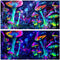 30X12IN Blacklight Aquarium Background, UV Reactive Mushroom Background with 10 EVA Double-Sided Tape