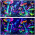 48X24IN Blacklight Aquarium Background, UV Reactive Mushroom Starry Sky with 10 EVA Double-Sided Tape