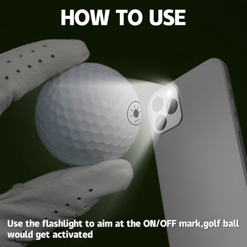 THIODOON Glow in The Dark Golf Balls - Light Activated LED Golf Balls, 7 Colors, 6 Pack for Night Golfing