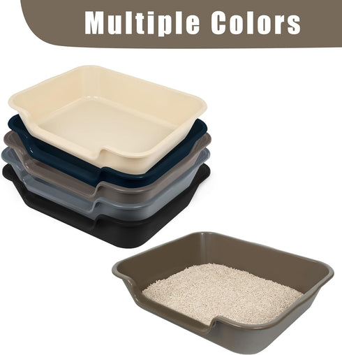 Blaucasa 2 Pack 20" 15" Extra Large Dog Litter Box Pan Tray (ABS Material), Low Entry Jumbo Senior Litter Boxes