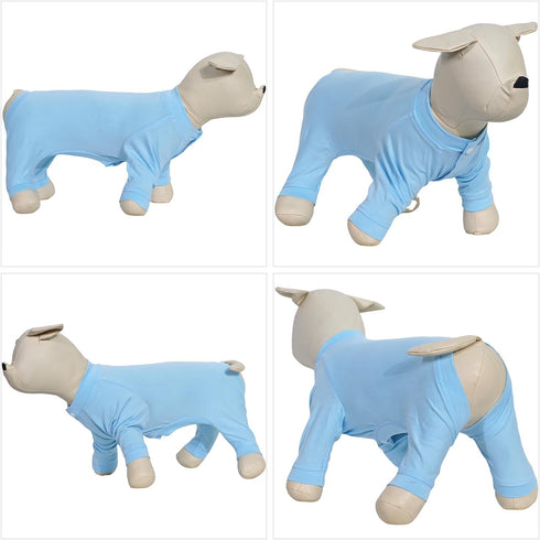Lovelonglong Four Feet Dog Lightweight Pajamas, Pure Cotton Dog Jumpsuits for Large Medium Small Dogs (Lightblue S)