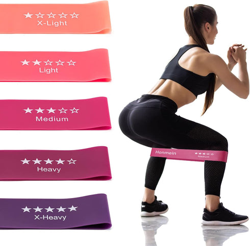 Resistance Bands for Working Out, Exercise Bands with 5 Resistance Levels Fit for Home Fitness, Strength Training, Natural Latex Resistance Band Include Instruction Guide and Carry Bag.… by Honmein