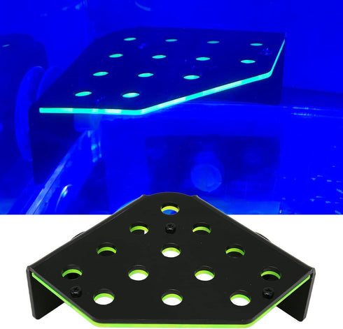 Magnetic Coral Frag Rack, Fluorescent Green Acrylic with 13 Holes, Safe Stable for Saltwater Aquarium and Fish Tanks