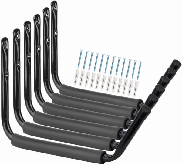 Heavy Duty Garage Storage Kayak Hook, 15 Inch Canoe Hanger Hooks, Each Rack 55LBS Capacity for Surfboards, Ladders,