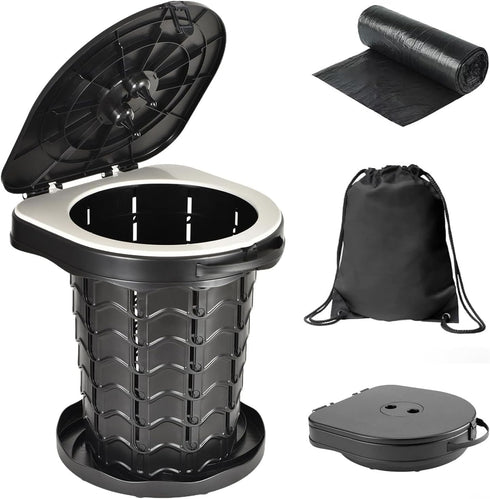 Upgrade Retractable Portable Toilet Camping Toilet Lightweight and Height Adjustable Folding Travel