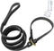 5.6ft Real Leather Slip Lead Dog Leash, Soft Adjustable Training Leash for Small Medium Large Dogs, Black