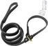 5.6ft Real Leather Slip Lead Dog Leash, Soft Adjustable Training Leash for Small Medium Large Dogs, Black