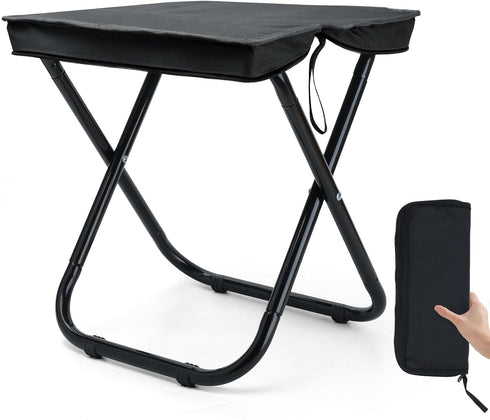 16" Foldable Portable Camping Stool Heavy Duty 350lbs for Adults, Lightweight Travel