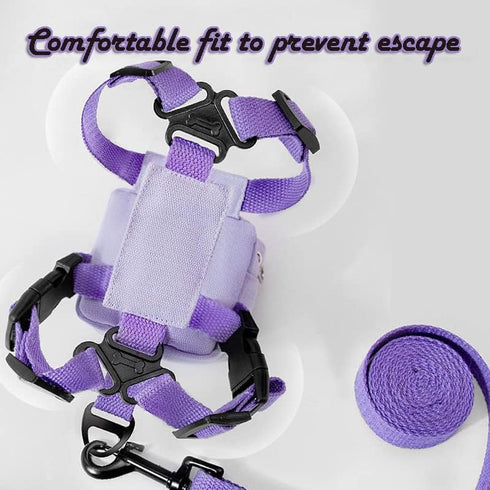 Dog Cute Plush Backpack with Pocket, Adjustable Dog Harness Vest with D-Ring for Cats Small Medium Dogs, Cartoon