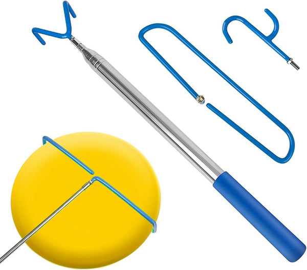 Telescopic Disc Golf Retriever Pole with 3 Hooks, 16FT Golf Discs Retriever for Outdoor Disc Sports
