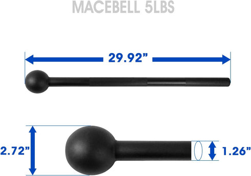 Yes4All Steel Mace Bell for Strength Training - Support Full Body, Muscles, Shoulder, Grips & Forearms Workouts to Rehabilitation, Stretching 5, 7, 10, 15, 20, 25, 30lb For Woman & Man by Yes4All