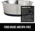 Gorilla Grip Stainless Steel Dog Bowl Set of 2, Heavy Duty Feeding Dishes, 2 Cups (16 fl oz), Black, Rubber Base, Quiet