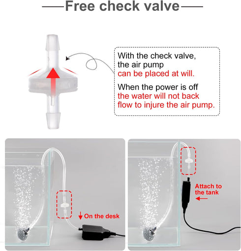 Mini Air Aerator Pump for 1-15 Gallon Fish Tank, Super Quiet 1.5 Watts