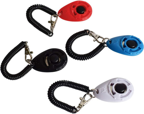 Ruconla- 4 Pack Dog Training Clicker with Wrist Strap - Pet Training Clicker Set