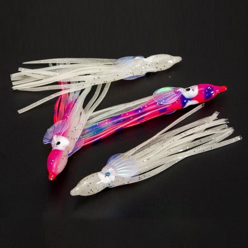generic Set (10pack, 6/10cm) Trout(10cm Luminous Squid & Octopus Skirt Baits Soft Plastic Fishing Lures Octopus Lures
