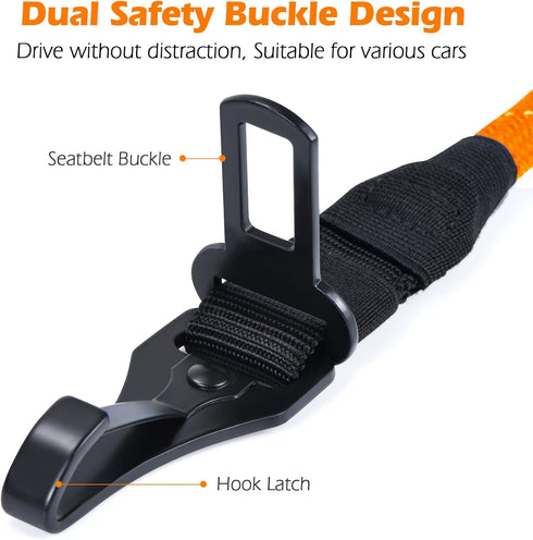 PetBonus Dog Seat Belt for Car, Durable Rope Dog Car Harness Seatbelt for Vehicle, Pet Tether Safety Restraint