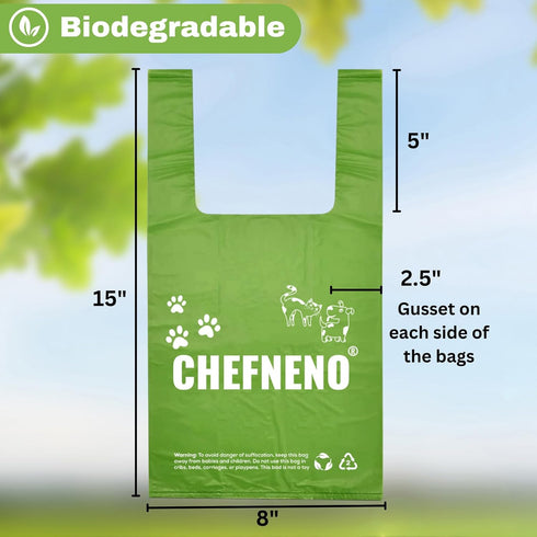 (500 (500 Cat Litter Waste Bags Biodegradable ct., Green) Bulk Dog Poop Bags with Easy Tie Handles Earth-Friendly
