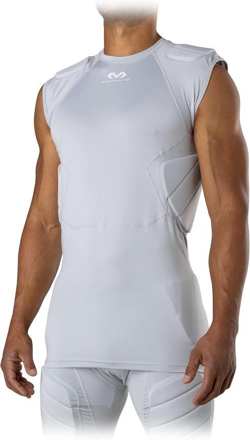 5-Pad McDavid Mens Integrated Shirt, Comfort & Protection from Hard Objects, Lightweight & Breathable, Football
