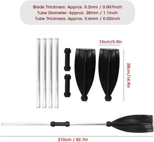 Oars Boat 210cm/82.7in Detachable Afloat Oars, Aluminum Alloy Paddles for Boat, Kayak, Raft, Canoe