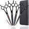 7.0 Inches Professional Pet Cat Dog Grooming Shears Scissors Kit - Straight, Curved, Thinning/Blending/Chunking