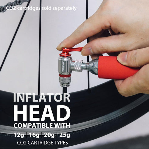 Thinvik CO2 Bike Tire inflator Pump-Compatible with Presta & Schrader Valve Insulated Sleeve. Portable Bicycle Tools CO2 Tires Inflator Kits for Road and Mountain Bikes- CO2 Cartridges NOT Included by Thinvik