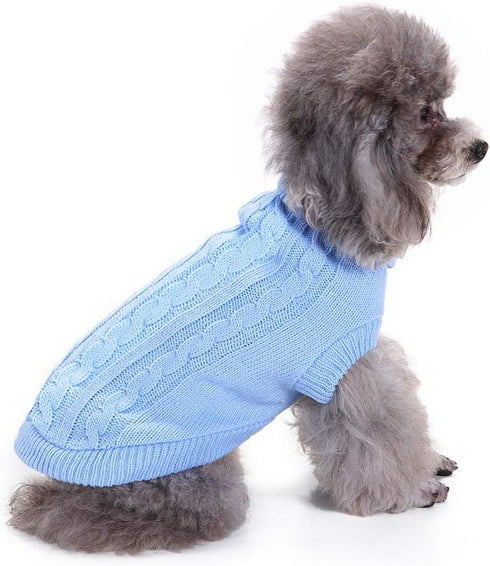 Dog Sweater for Small, Medium, Large Dogs - Warm Winter Turtleneck Pet Clothes for Cats and Puppies, Classic Christmas