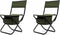 Portable Folding Camping Chair with Storage Bag, Green, 2-Pack, Steel Frame with