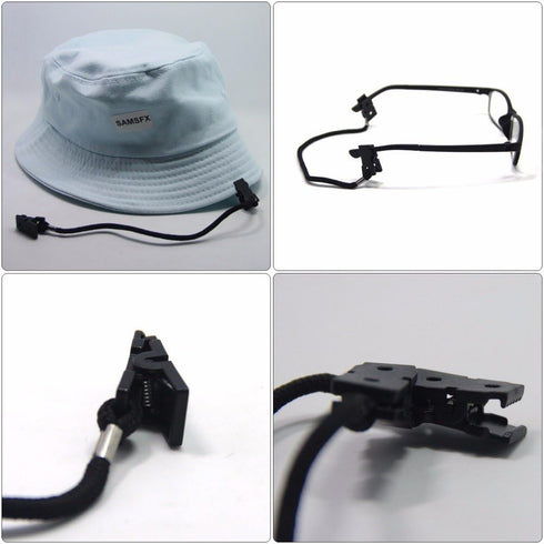 Set of 2 Cap Clips and Hat Chin Strap, Windproof Clip for Golfing, Fishing, and Sports