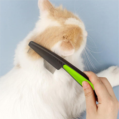 5 Pieces Pet Grooming Comb, Rubber Handle Dog Hair Comb for Removing Eye Mucus, Knots, Mats, and Tangles