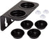 REPTI ZOO Double Grid Gecko Food Dish Feeder with 6 Pcs Cups, Detachable Suction Cup for Pet Water Bowl