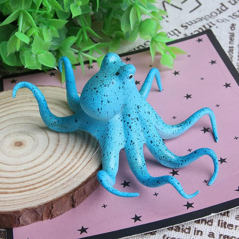 4 PCS Fluorescent Artificial Octopus Aquarium Ornament with Suction Cup Fish Tank Decoration