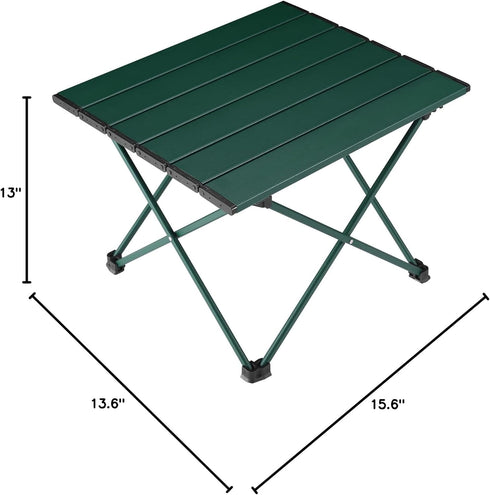 Tesouro Portable Camping Table,Folding Side Table Aluminum Top for Outdoor Cooking, Hiking, Travel, Picnic (Blackish