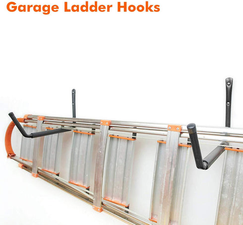 Heavy Duty Garage Indoor Kayak Storage Hooks, Wall Mounted Utility Hanger Rack for Canoe, Paddle Board, Ladder, Folding