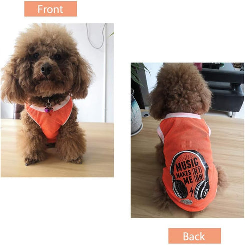 Dog Summer T-Shirt - Lightweight Breathable Mesh Vest for Small, Extra Small, Medium Puppies (XS, Green)
