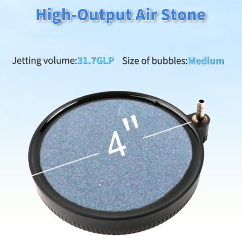 COOSPIDER Fish Tank Air Stone Oxygen Aerator, High Dissolved Oxygen Diffuser Airstone Bubbler for Hydroponics (4 inch)