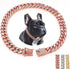 Rhinestone Chain Collar for Small Dogs, Rose Gold Glitter Crystal Sparkly Diamond Metal Cuban Link Bling Collar (Pink,