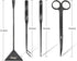 hygger Premium Long Stainless Steel Aquarium Tools, 4 PCS Plant Tweezers Scissors Spatula Kit with 1 Cleaning Cloth for