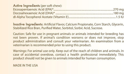 Healthy Breeds American Eskimo Dog Omega HP Fatty Acid Soft Chews, 60 Count for Skin & Coat Support