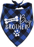 Big Brother Dog Bandana - Reversible Plaid Triangle Bibs Pet Scarf