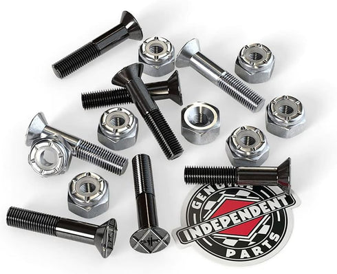 Independent Genuine Parts Cross Bolts, Standard Phillips Skateboard Hardware, Black/Silver, 7/8"