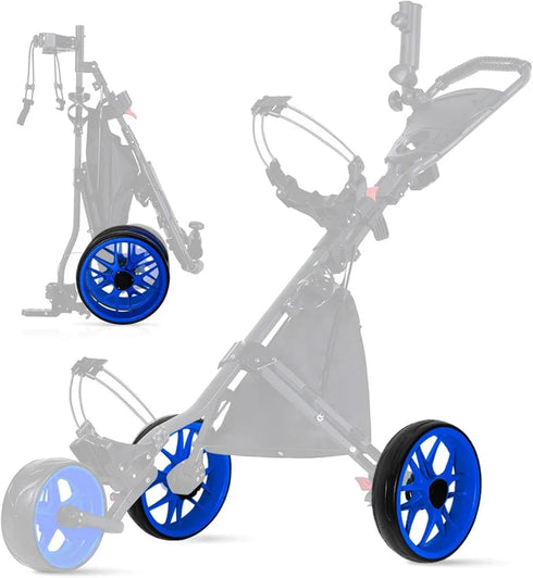Bingche 25 5cm 10mm Golf Push Cart Wheel Replacement OD with Axle EVA Tread for Quiet Smooth Rolling On Grass and Wet
