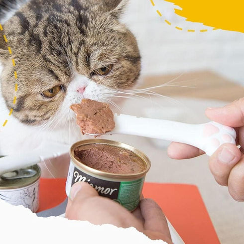 Small Spoon for Short Can, Cat Food Spoon, Manual Can Opener for Dog or Cat (Gray Spoon)